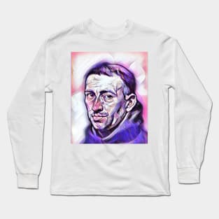 William of Ockham Pink Portrait | William of Ockham Artwork 4 Long Sleeve T-Shirt
